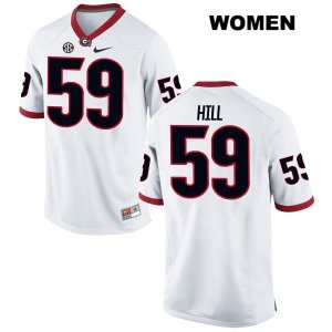 Women's Georgia Bulldogs NCAA #59 Robert Hill Nike Stitched White Authentic College Football Jersey TPZ4554QI
